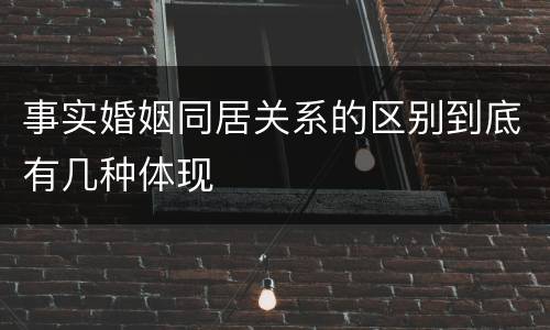 事实婚姻同居关系的区别到底有几种体现