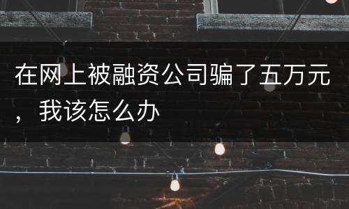 在网上被融资公司骗了五万元，我该怎么办