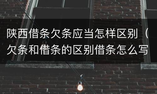 陕西借条欠条应当怎样区别（欠条和借条的区别借条怎么写）