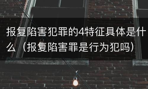 报复陷害犯罪的4特征具体是什么（报复陷害罪是行为犯吗）