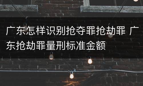广东怎样识别抢夺罪抢劫罪 广东抢劫罪量刑标准金额