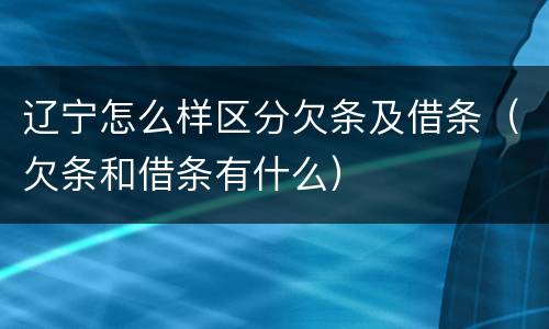 辽宁怎么样区分欠条及借条（欠条和借条有什么）