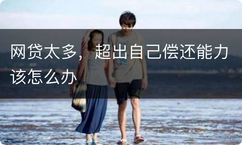 网贷太多，超出自己偿还能力该怎么办