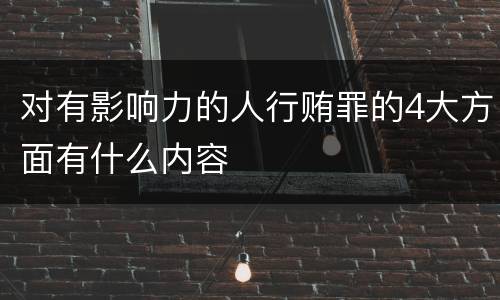 对有影响力的人行贿罪的4大方面有什么内容