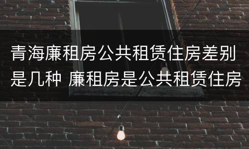 青海廉租房公共租赁住房差别是几种 廉租房是公共租赁住房吗