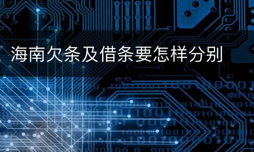 海南欠条及借条要怎样分别