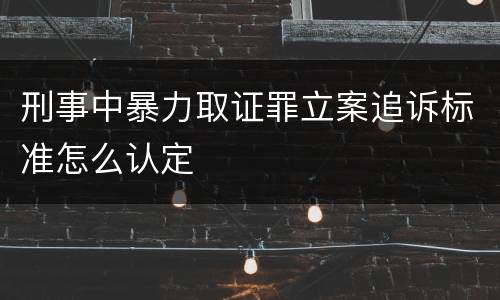 刑事中暴力取证罪立案追诉标准怎么认定