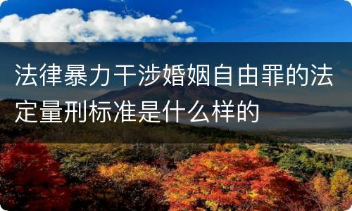 法律暴力干涉婚姻自由罪的法定量刑标准是什么样的