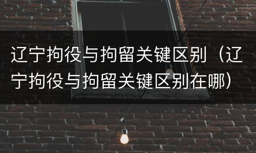 辽宁拘役与拘留关键区别（辽宁拘役与拘留关键区别在哪）