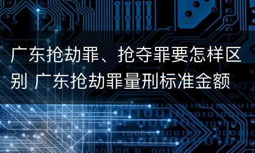 广东抢劫罪、抢夺罪要怎样区别 广东抢劫罪量刑标准金额