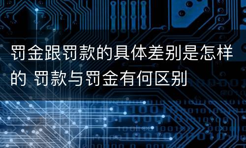 罚金跟罚款的具体差别是怎样的 罚款与罚金有何区别