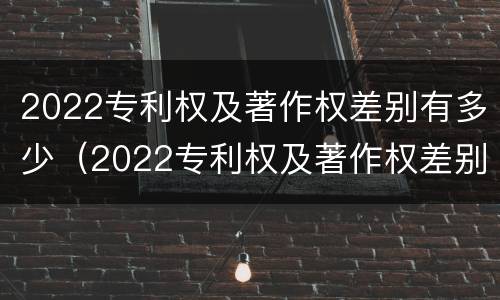2022专利权及著作权差别有多少（2022专利权及著作权差别有多少个）