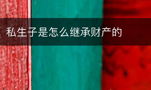 私生子是怎么继承财产的