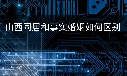 山西同居和事实婚姻如何区别
