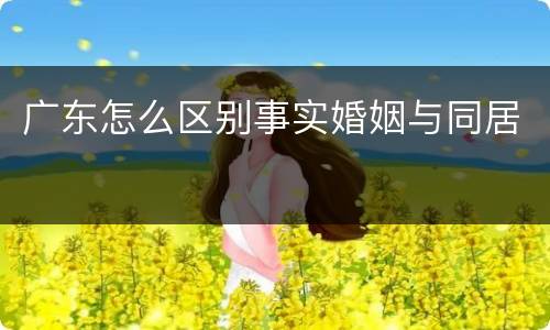 广东怎么区别事实婚姻与同居