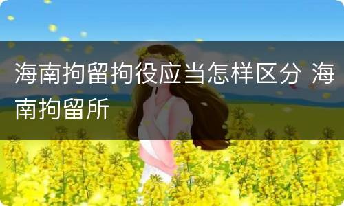 海南拘留拘役应当怎样区分 海南拘留所