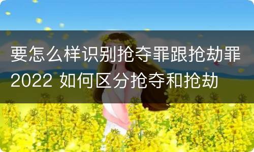 要怎么样识别抢夺罪跟抢劫罪2022 如何区分抢夺和抢劫