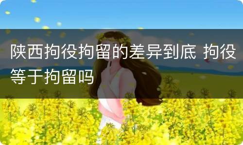 陕西拘役拘留的差异到底 拘役等于拘留吗