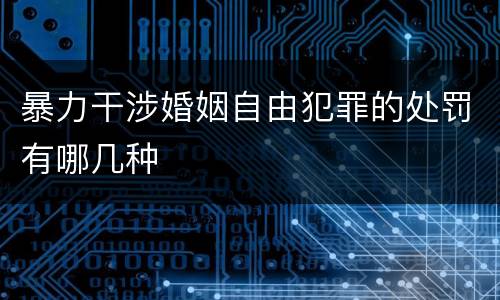 暴力干涉婚姻自由犯罪的处罚有哪几种