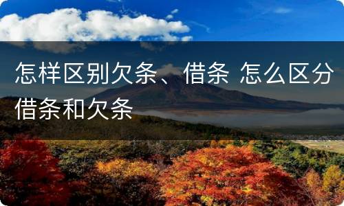 怎样区别欠条、借条 怎么区分借条和欠条