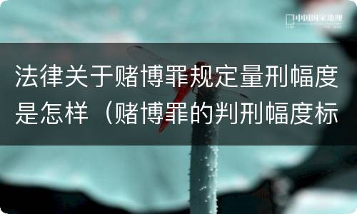 法律关于赌博罪规定量刑幅度是怎样（赌博罪的判刑幅度标准）