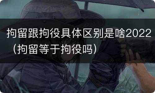 拘留跟拘役具体区别是啥2022（拘留等于拘役吗）