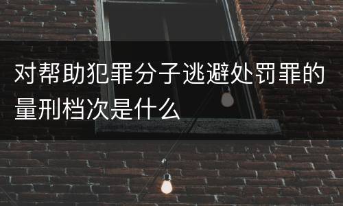 对帮助犯罪分子逃避处罚罪的量刑档次是什么