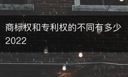 商标权和专利权的不同有多少2022