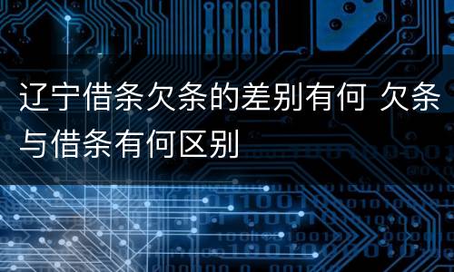 辽宁借条欠条的差别有何 欠条与借条有何区别