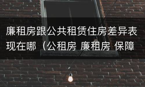 廉租房跟公共租赁住房差异表现在哪（公租房 廉租房 保障性住房区别）
