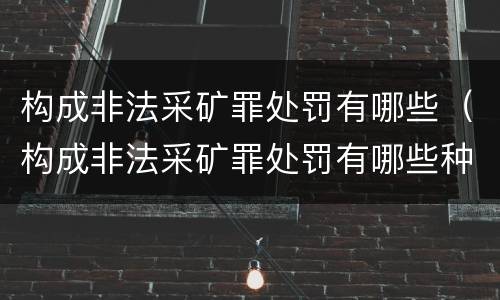 构成非法采矿罪处罚有哪些（构成非法采矿罪处罚有哪些种类）