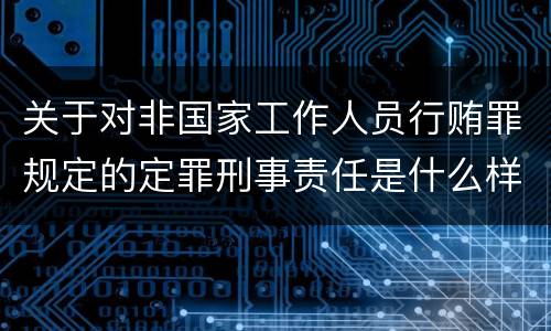 关于对非国家工作人员行贿罪规定的定罪刑事责任是什么样的