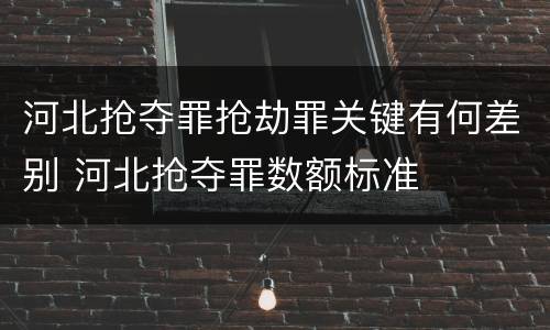 河北抢夺罪抢劫罪关键有何差别 河北抢夺罪数额标准