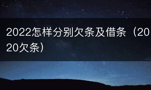 2022怎样分别欠条及借条（2020欠条）