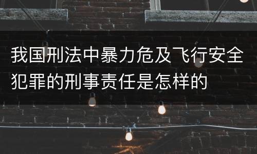我国刑法中暴力危及飞行安全犯罪的刑事责任是怎样的