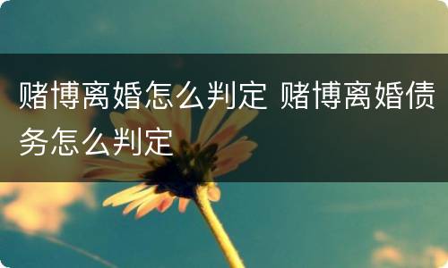 赌博离婚怎么判定 赌博离婚债务怎么判定