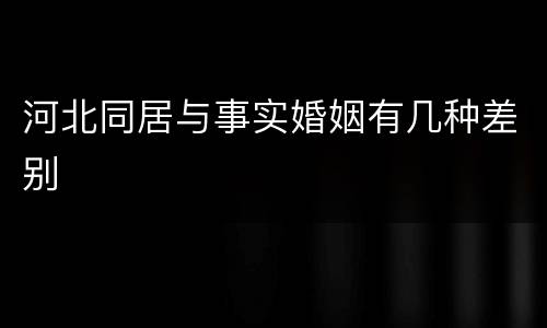 河北同居与事实婚姻有几种差别