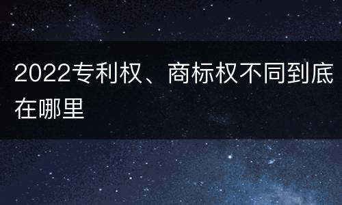 2022专利权、商标权不同到底在哪里