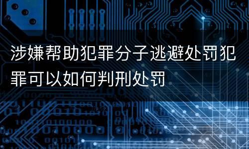 涉嫌帮助犯罪分子逃避处罚犯罪可以如何判刑处罚