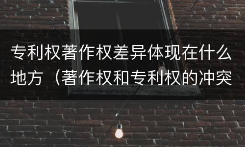 专利权著作权差异体现在什么地方（著作权和专利权的冲突）