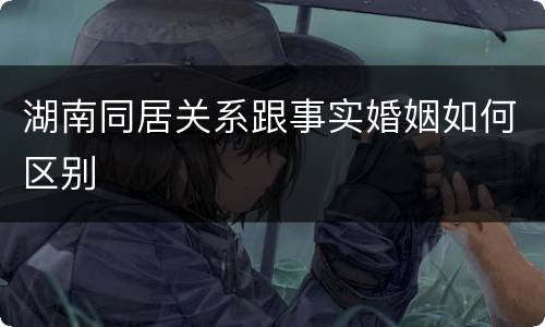 湖南同居关系跟事实婚姻如何区别
