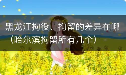 黑龙江拘役、拘留的差异在哪（哈尔滨拘留所有几个）