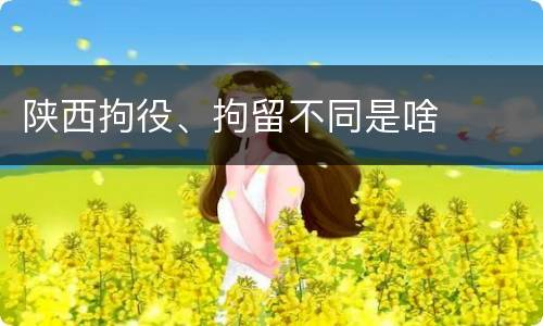 陕西拘役、拘留不同是啥