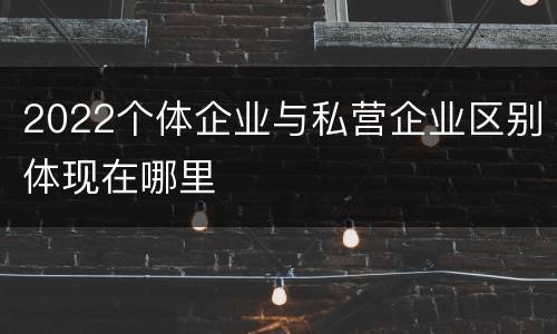 2022个体企业与私营企业区别体现在哪里