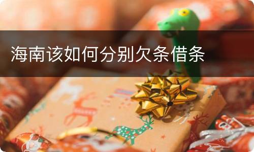 海南该如何分别欠条借条