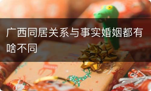 广西同居关系与事实婚姻都有啥不同