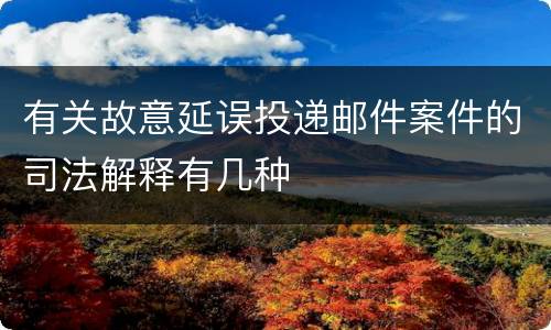 有关故意延误投递邮件案件的司法解释有几种