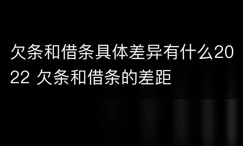 欠条和借条具体差异有什么2022 欠条和借条的差距