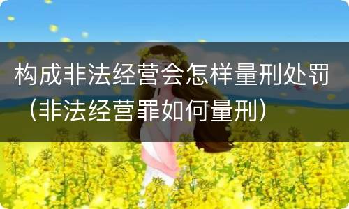 构成非法经营会怎样量刑处罚(非法经营罪如何量刑)