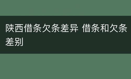 陕西借条欠条差异 借条和欠条差别